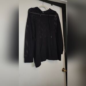 Daisy Fuentes Black Mesh Hoodie